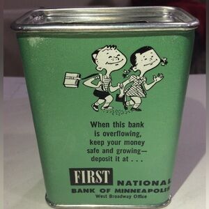 Rare Original Unsearched Piggy Bank Of Old 0.87 US Coins- First National Bank